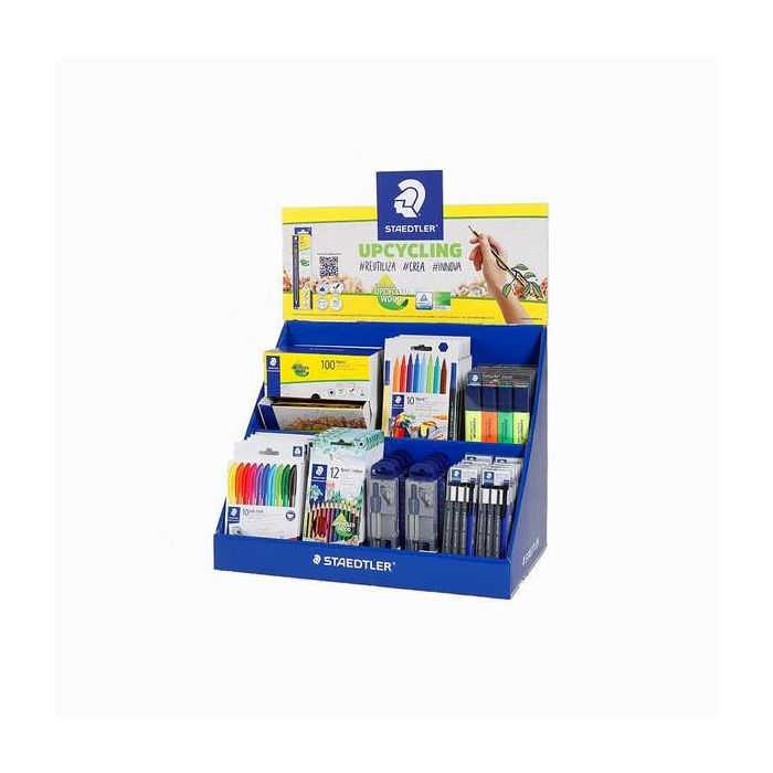 Staedtler Expositor de Sobremesa con 8ud 185 C12, 5ud 364-S WP4P, 6ud 326 C10, 10ud 308 S1 WP3, 1ud 120HBCA1 P, 10ud 550 60, 5ud