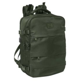 Safta Mochila de Cabina - Bolsillo para Portatil hasta 15.6  - Portabotellas - USB - Zapatillero - Cinta para Maleta - Interior