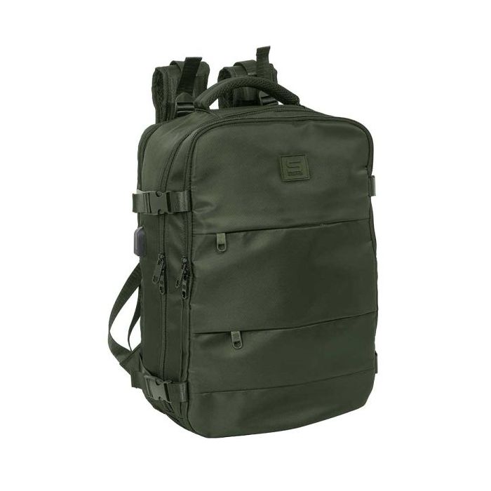 Safta Mochila de Cabina - Bolsillo para Portatil hasta 15.6  - Portabotellas - USB - Zapatillero - Cinta para Maleta - Interior