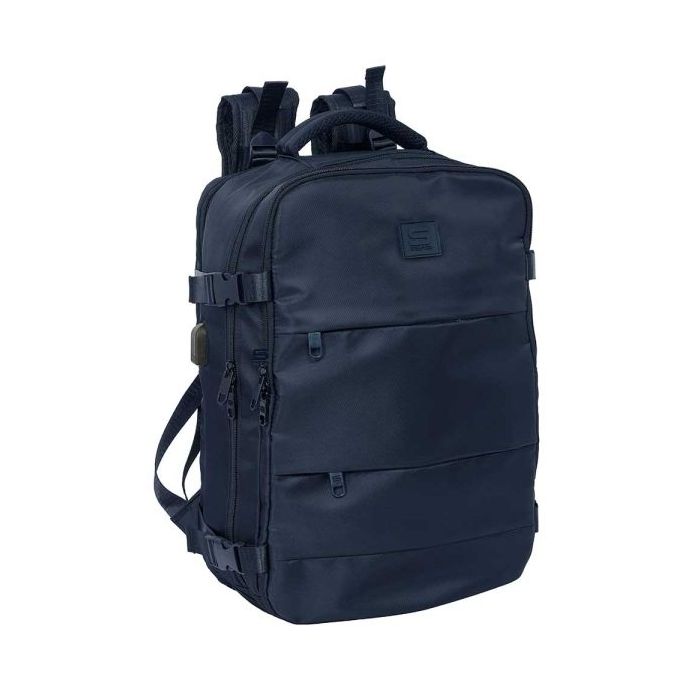Safta Mochila de Cabina - Bolsillo para Portatil hasta 15.6  - Organizador Interior - Portabotellas - USB - Zapatillero - Espald