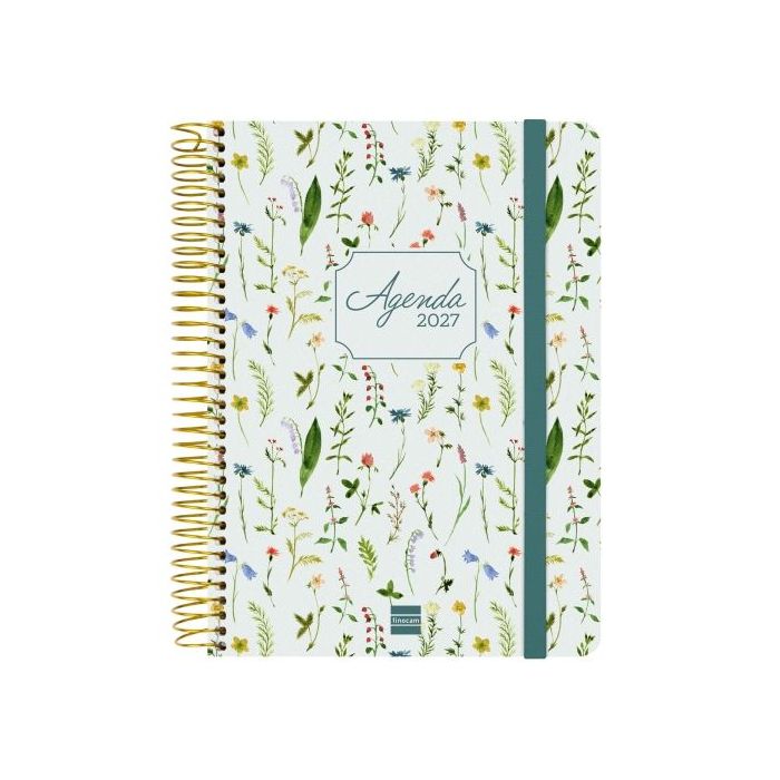 Finocam Cloe Agenda de Espiral en Catalan - 16 Meses - Semana Vista Horizontal - Formato E10 - 155x212mm - Tapa Dura - Papel de