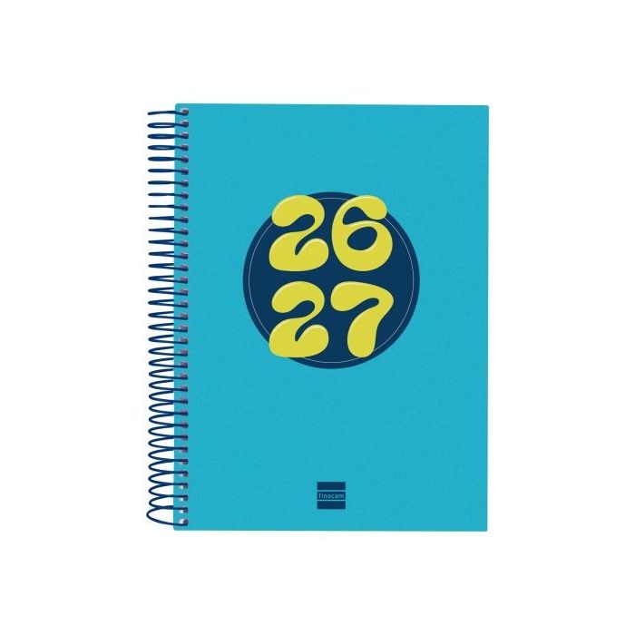 Finocam Cool Agenda Escolar 26/27 en Catalan - 1 Dia por Pagina - Formato 4º - 155x212mm - Tapas de Carton Forrado - Papel de 80