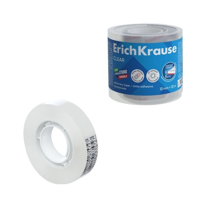 ErichKrause Clear Cinta Adhesiva - 12mmx33m - Transparente