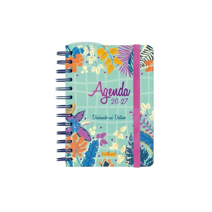 Finocam Talkual Agenda Escolar 26/27 - 1 Dia por Pagina - Formato 8º - 120x169mm - Tapa Dura - Papel de 80g/m2 - Espiral Metalic