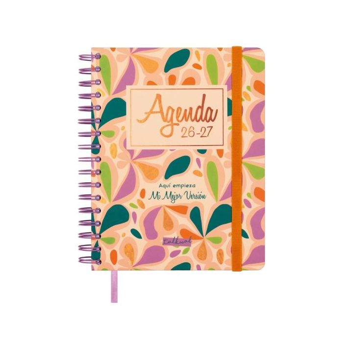 Finocam Talkual Agenda Escolar 26/27 - Semana Vista Horizontal - Formato 4º - 155x217mm - Tapa Dura - Papel de 100g/m2 - Espiral