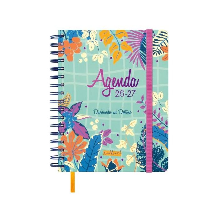 Finocam Talkual Agenda Escolar 26/27 - Semana Vista Horizontal - Formato 4º - 155x217mm - Tapa Dura - Papel de 100g/m2 - Espiral