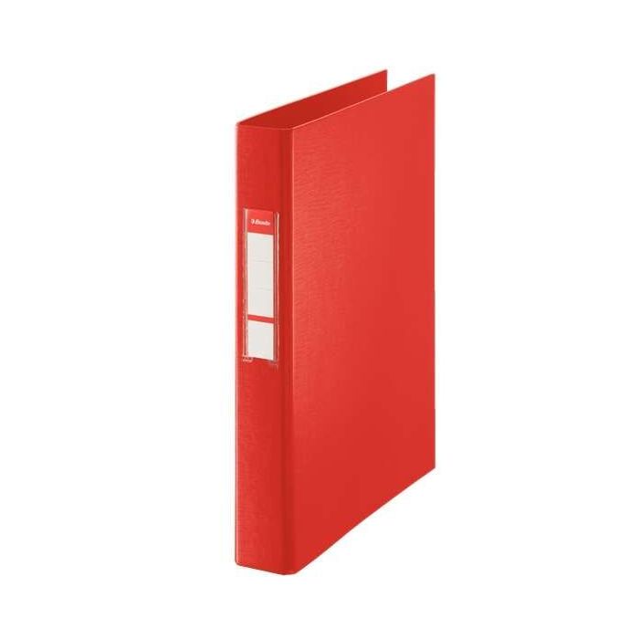 Esselte Carpeta de Anillas - Formato Folio - Capacidad para 190 Hojas - 4 Anillas de 25mm - Color Rojo