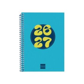 Finocam Cool Agenda Escolar 26/27 - Semana Vista Horizontal - Formato 8º - 120x164mm - Tapas de Carton Forrado - Papel de 80g/m2
