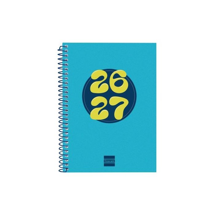 Finocam Cool Agenda Escolar 26/27 - Semana Vista Horizontal - Formato 8º - 120x164mm - Tapas de Carton Forrado - Papel de 80g/m2