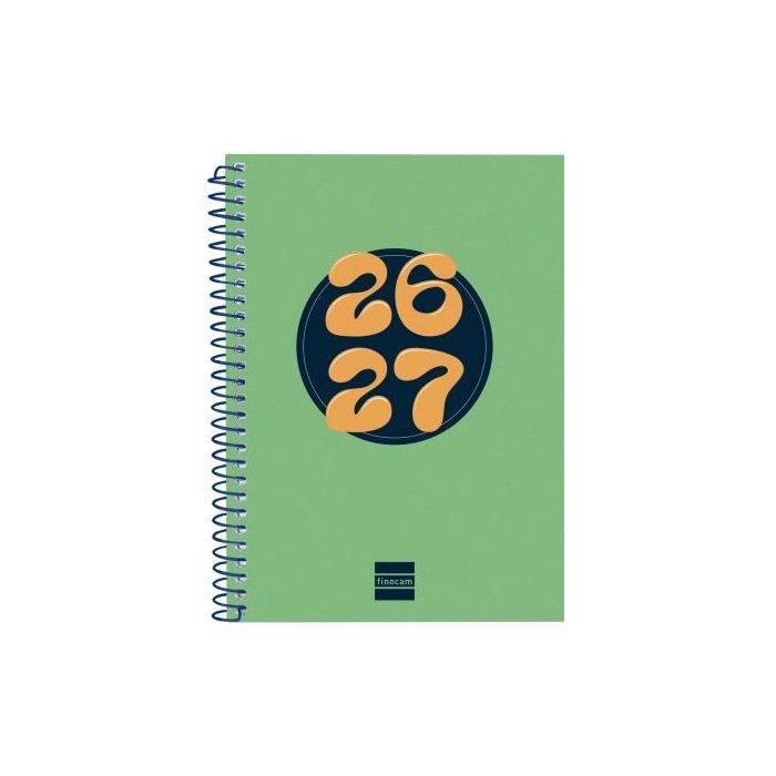 Finocam Cool Agenda Escolar 26/27 en Catalan - Semana Vista Horizontal - Formato 8º - 120x164mm - Tapas de Carton Forrado - Pape