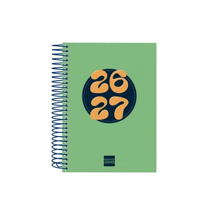 Finocam Cool Agenda Escolar 26/27 - 1 Dia por Pagina - Formato 8º - 120x164mm - Tapas de Carton Forrado - Papel de 80g/m2 - Espi