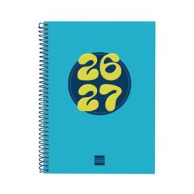 Finocam Cool Agenda Escolar 26/27 - Semana Vista Horizontal - Formato 4º - 155x212mm - Tapas de Carton Forrado - Papel de 80g/m2