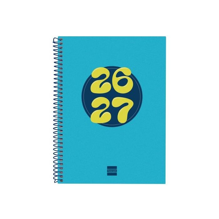 Finocam Cool Agenda Escolar 26/27 en Catalan - Semana Vista Horizontal - Formato 4º - 155x212mm - Tapas de Carton Forrado - Pape