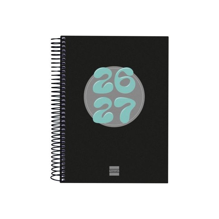 Finocam Cool Agenda Escolar 26/27 en Catalan - 1 Dia por Pagina - Formato 4º - 155x212mm - Tapas de Carton Forrado - Papel de 80