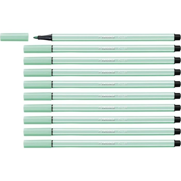 Stabilo Pen 68 Rotulador de Punta de Fibra - Trazo de 1mm aprox. - Tinta con Base de Agua - Color Verde Hielo