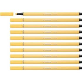 Stabilo Pen 68 Rotulador de Punta de Fibra - Trazo de 1mm aprox. - Tinta con Base de Agua - Color Amarillo Claro