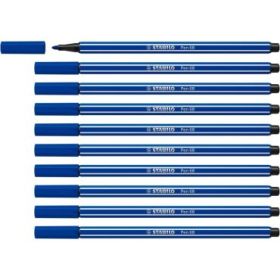 Stabilo Pen 68 Rotulador de Punta de Fibra - Trazo de 1mm aprox. - Tinta con Base de Agua - Color Azul Marino