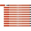 Stabilo Pen 68 Rotulador de Punta de Fibra - Trazo de 1mm aprox. - Tinta con Base de Agua - Color Rojo