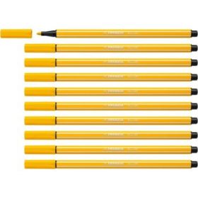 Stabilo Pen 68 Rotulador de Punta de Fibra - Trazo de 1mm aprox. - Tinta con Base de Agua - Color Amarillo