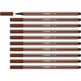 Stabilo Pen 68 Rotulador de Punta de Fibra - Trazo de 1mm aprox. - Tinta con Base de Agua - Color Marron
