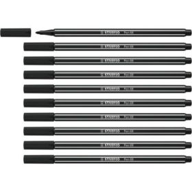 Stabilo Pen 68 Rotulador de Punta de Fibra - Trazo de 1mm aprox. - Tinta con Base de Agua - Color Negro