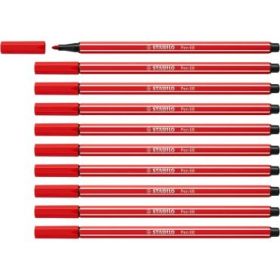 Stabilo Pen 68 Rotulador de Punta de Fibra - Trazo de 1mm aprox. - Tinta con Base de Agua - Color Carmin