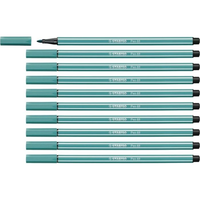 Stabilo Pen 68 Rotulador de Punta de Fibra - Trazo de 1mm aprox. - Tinta con Base de Agua - Color Turquesa