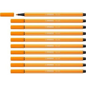 Stabilo Pen 68 Rotulador de Punta de Fibra - Trazo de 1mm aprox. - Tinta con Base de Agua - Color Naranja