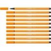 Stabilo Pen 68 Rotulador de Punta de Fibra - Trazo de 1mm aprox. - Tinta con Base de Agua - Color Naranja
