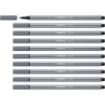 Stabilo Pen 68 Rotulador de Punta de Fibra - Trazo de 1mm aprox. - Tinta con Base de Agua - Color Gris Oscuro