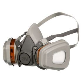 3M Mascarilla de Media Cara - Filtros Reemplazables Incluidos - para Vapores Organicos - Reutilizable - Color Gris