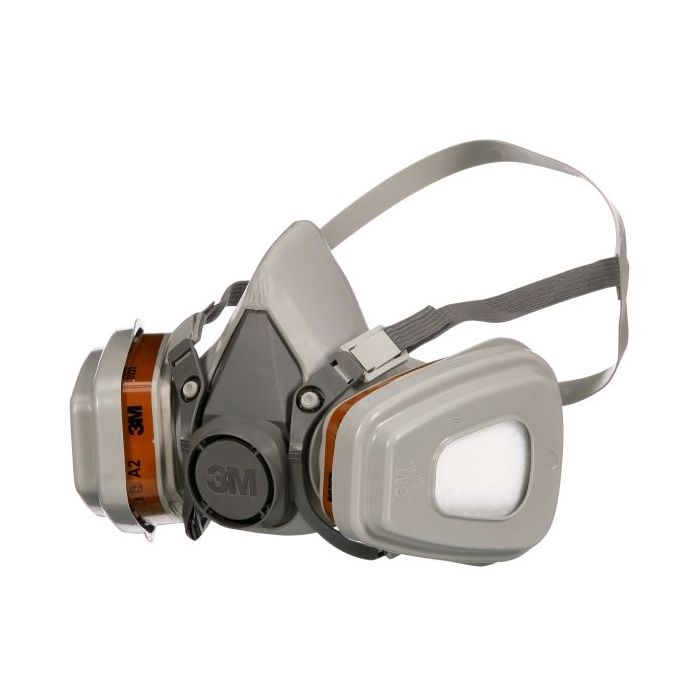 3M Mascarilla de Media Cara - Filtros Reemplazables Incluidos - para Vapores Organicos - Reutilizable - Color Gris