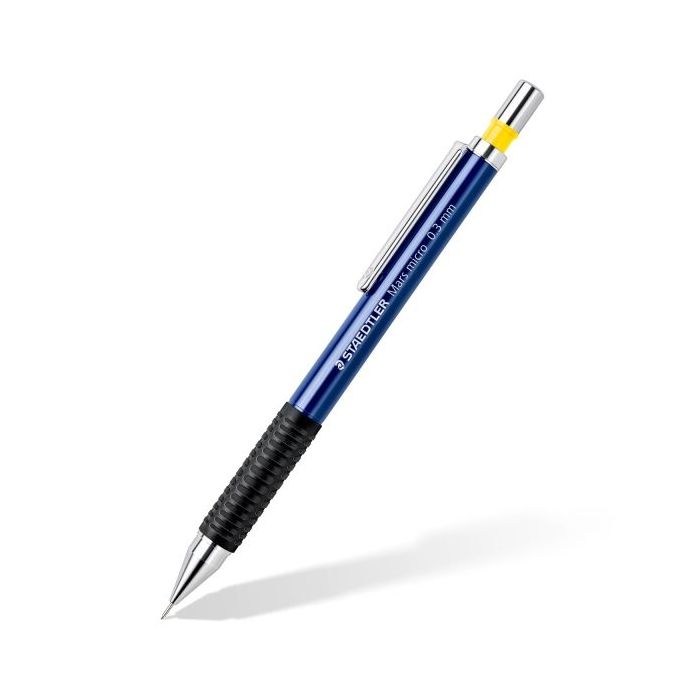 Staedtler Mars Micro 775 Portaminas 0.3mm - Punta Metalica Retractil - Mina Amortiguada - Grip de Caucho - Clip Metalico - Color