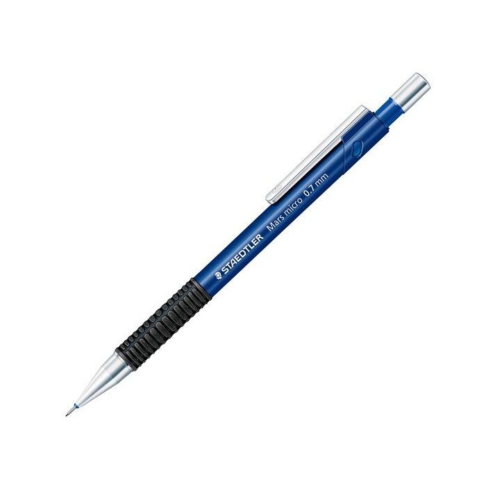 Staedtler Mars Micro 775 Portaminas 0.7mm - Punta Metalica Retractil - Mina Amortiguada - Grip de Caucho - Clip Metalico - Color