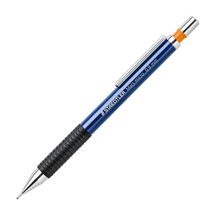Staedtler Mars Micro 775 Portaminas 0.9mm - Punta Metalica Retractil - Mina Amortiguada - Grip de Caucho - Clip Metalico - Color