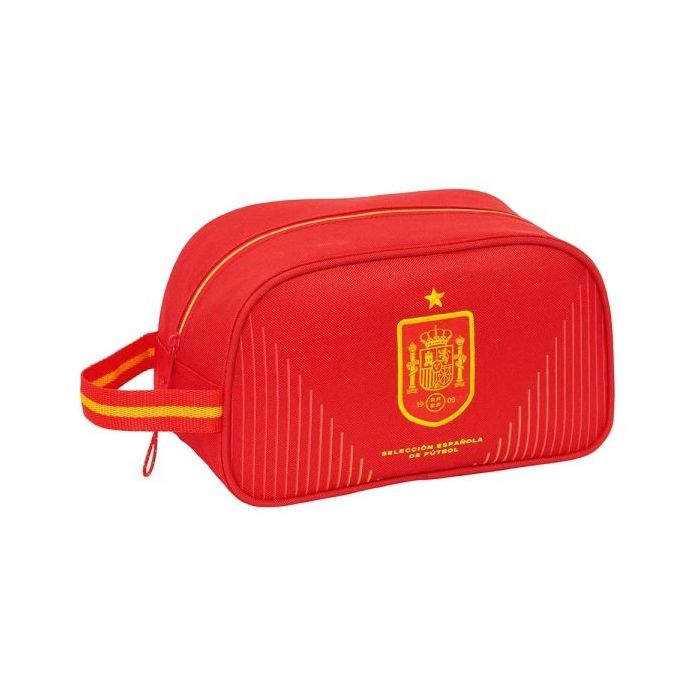 Safta Seleccion Española de Futbol Neceser de 5L - Cremallera - Asa Lateral - Adapatable a Carro - 260x120x150mm - Color Rojo