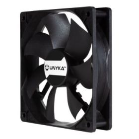 Unykach Server Ventilador 120mm de Doble Bola - Velocidad Max. 1800rpm - Conector de 4 Pines con Control de Temperatura - Color