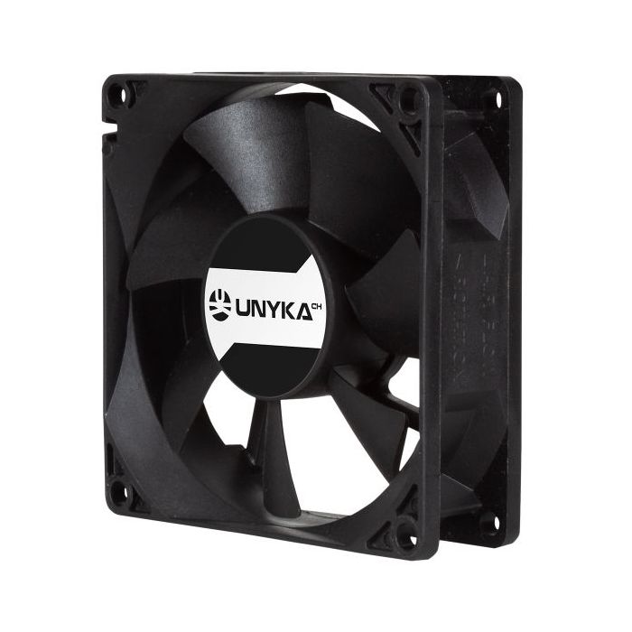 Unykach Server Ventilador 80mm de Doble Bola - Velocidad Max. 2000rpm - Conector de 4 Pines con Control de Temperatura - Color N