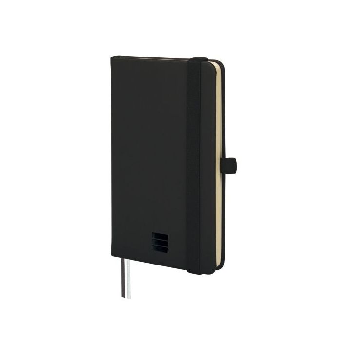 Finocam Nexo Cuaderno de Tapa Dura - 72 Hojas - 90x150mm - Papel Crema de 80g/m2 - Liso - Bolsillo Interior - Cierre con Goma -