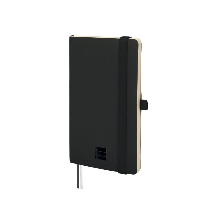 Finocam Nexo Cuaderno de Tapa Blanda - 72 Hojas - 90x150mm - Papel Crema de 80g/m2 - Liso - Bolsillo Interior - Cierre con Goma