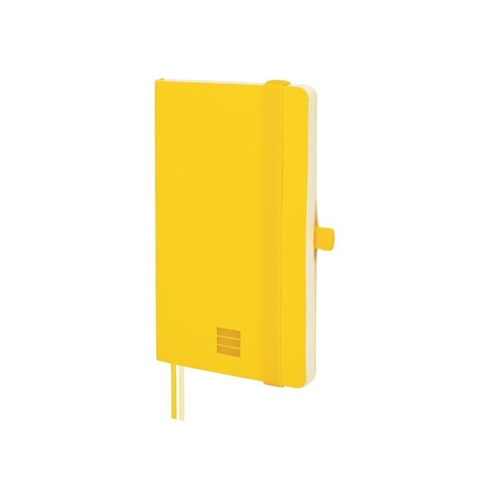 Finocam Nexo Cuaderno de Tapa Blanda - 72 Hojas - 90x150mm - Papel Crema de 80g/m2 - Liso - Bolsillo Interior - Cierre con Goma