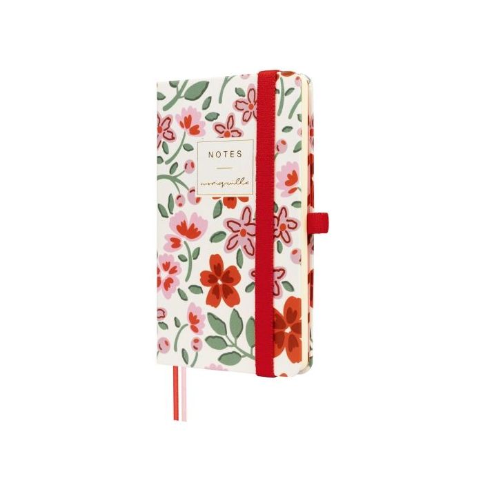 Finocam Moniquilla Cuaderno de Tapa Dura - 72 Hojas - 90x150mm - Papel Crema de 80g/m2 - Liso - Bolsillo Interior - Cierre con G