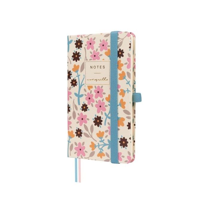 Finocam Moniquilla Cuaderno de Tapa Dura - 72 Hojas - 90x150mm - Papel Crema de 80g/m2 - Liso - Bolsillo Interior - Cierre con G