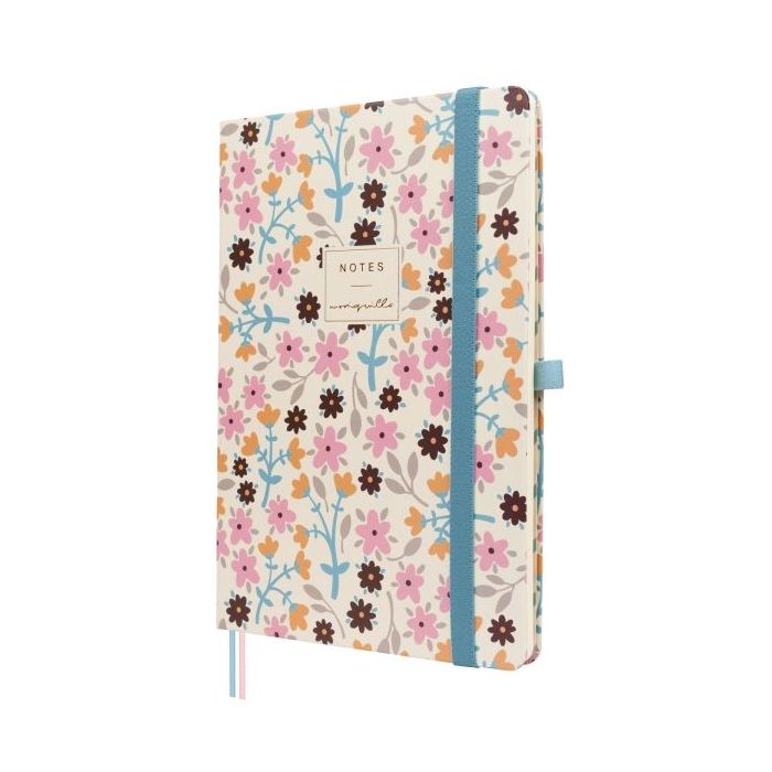 Finocam Moniquilla Cuaderno de Tapa Dura - 72 Hojas - Formato A5 - 148x210mm - Papel Crema de 80g/m2 - Liso - Bolsillo Interior