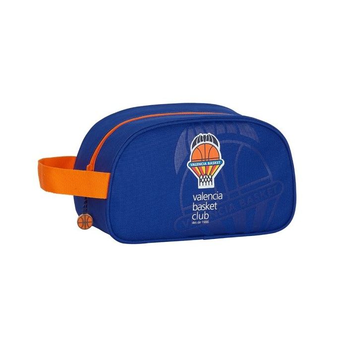 Safta Valencia Basket Neceser de 5L - Cremallera - Asa Lateral - Adapatable a Carro - 260x120x150mm - Color Azul Oscuro