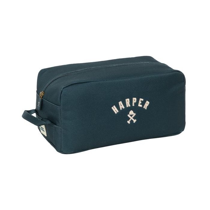 Safta Harper and Neyer Zapatillero - Asa Lateral - 9L - Resistente - Facil Transporte - 340x180x150mm - Color Azul Marino