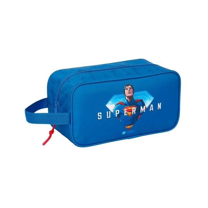 Safta Superman Zapatillero - Asa Lateral - 6L - Facil Transporte - Organizacion de Calzado - 290x140x150mm - Color Azul Oscuro