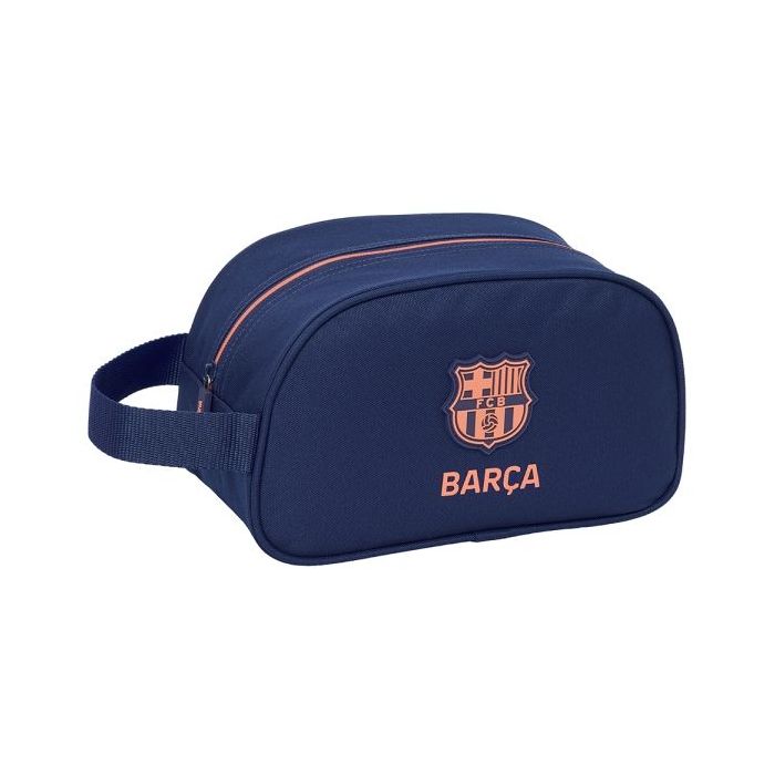Safta F.C.Barcelona 2ª Equipacion Neceser de 5L - Cremallera - Asa Lateral - Adapatable a Carro - 260x120x150mm - Color Azul Mar