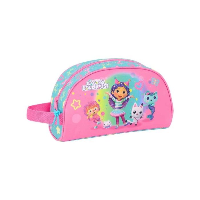 Safta Gabby's Dollhouse Confetti Neceser de 3.75L - Cremallera - Asa Lateral - Adapatable a Carro - Bolsillo Interior - 260x90x1