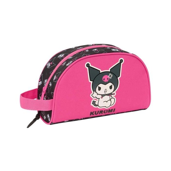 Safta Kuromi Neceser de 3.75L - Cremallera - Asa Lateral - Adapatable a Carro - Bolsillo Interior - 260x90x160mm - Color Negro y